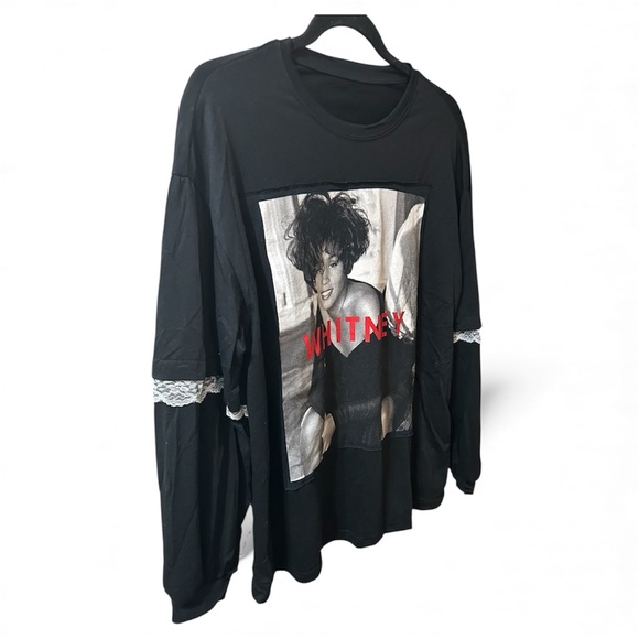Whitney Houston oversized Upcycled top 20” p2p - Picture 3 of 4